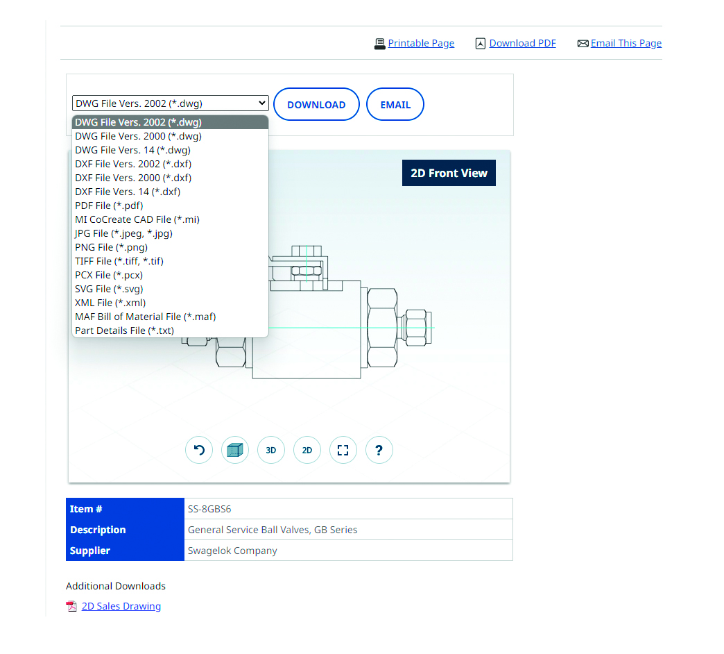 Swagelok-CAD-kirjasto Swagelok-CAD-kirjasto